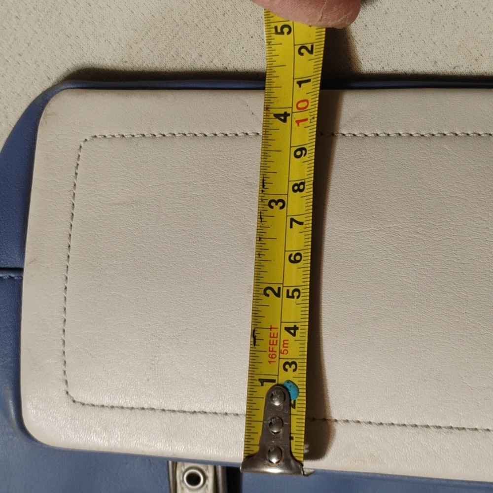 Vintage Cadet Blue Leather Coach Handbag - Picture 9 of 11